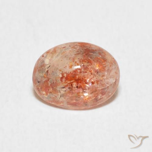 0.97ct Naturale Pesca Pietra solare, Ovale, Traslucido