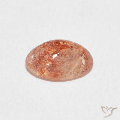 Pietra solare Pesca naturale da 0.97 ct, Ovale, Traslucido