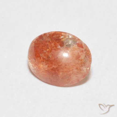 Pietra solare Arancio Medio naturale da 0.93 ct, Ovale, Traslucido