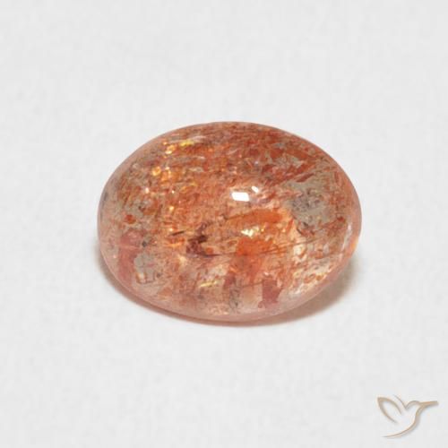 1.08ct Naturale Arancione rossastra Pietra solare, Ovale, Traslucido