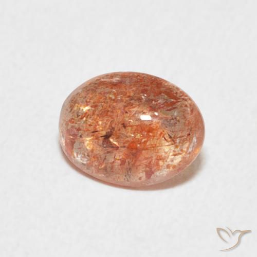 Pietra solare Arancione rossastra naturale da 1.08 ct, Ovale, Traslucido