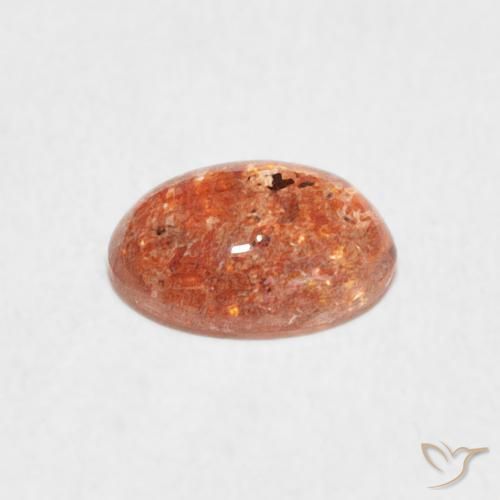 Pietra solare Arancione rossastra naturale da 1.08 ct, Ovale, Traslucido