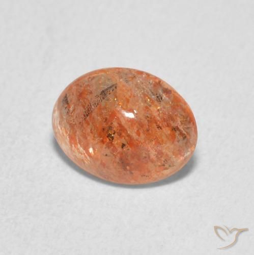 Pietra solare Arancio Medio naturale da 1.17 ct, Ovale, Traslucido