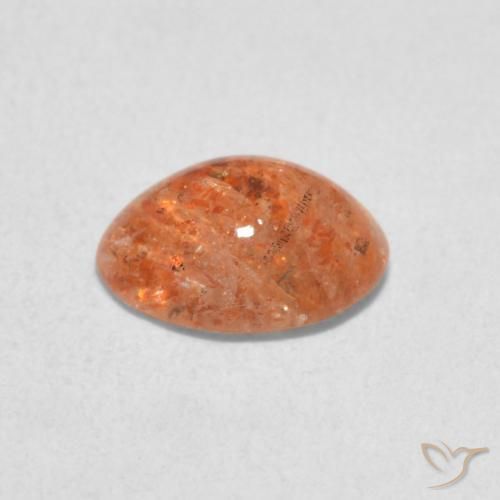 Pietra solare Arancio Medio naturale da 1.17 ct, Ovale, Traslucido