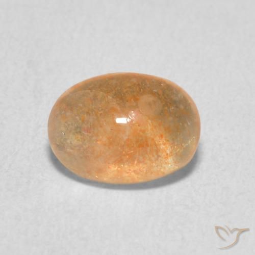 1.34ct Naturale Arancione chiaro Pietra solare, Ovale, Traslucido