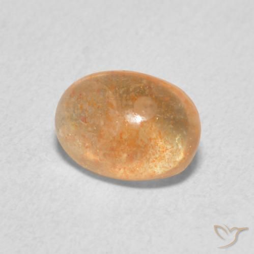 Pietra solare Arancione chiaro naturale da 1.34 ct, Ovale, Traslucido