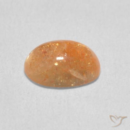 Pietra solare Arancione chiaro naturale da 1.34 ct, Ovale, Traslucido