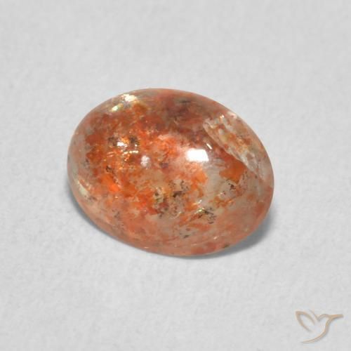 Pietra solare zenzero arancia naturale da 0.86 ct, Ovale, Traslucido