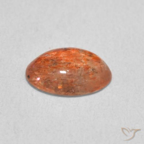 Pietra solare zenzero arancia naturale da 0.86 ct, Ovale, Traslucido