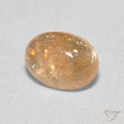 Pietra solare Arancio Pesca Chiaro naturale da 1.33 ct, Ovale, Traslucido