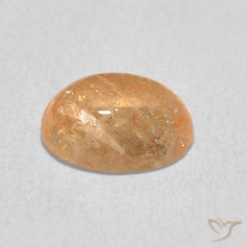 Pietra solare Arancio Pesca Chiaro naturale da 1.33 ct, Ovale, Traslucido