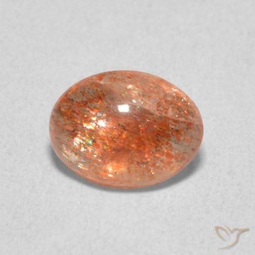 1.05ct Naturale Arancione rossastra Pietra solare, Ovale, Traslucido