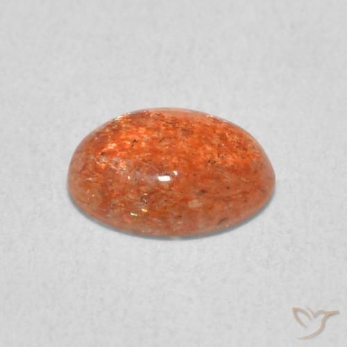 Pietra solare Arancione rossastra naturale da 1.05 ct, Ovale, Traslucido