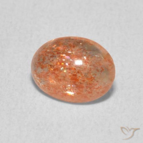 Pietra solare zenzero arancia naturale da 0.93 ct, Ovale, Traslucido