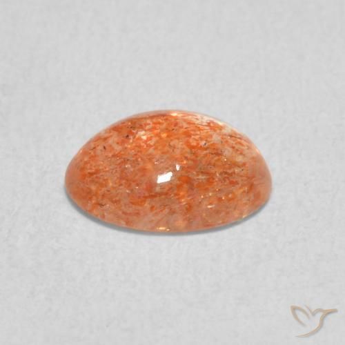 Pietra solare zenzero arancia naturale da 0.93 ct, Ovale, Traslucido
