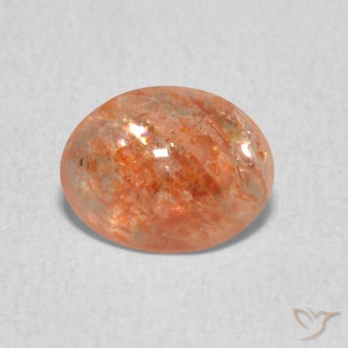 1.07ct Naturale zenzero arancia Pietra solare, Ovale, Traslucido
