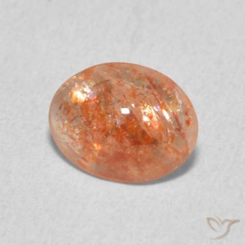 Pietra solare zenzero arancia naturale da 1.07 ct, Ovale, Traslucido