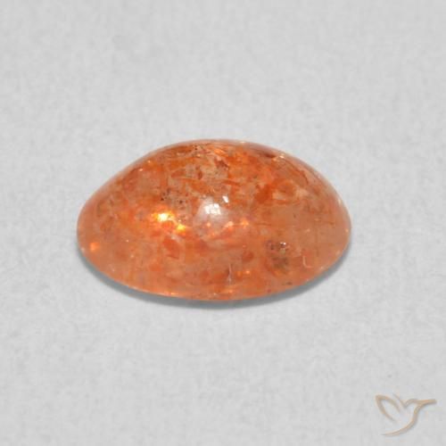 Pietra solare zenzero arancia naturale da 1.07 ct, Ovale, Traslucido