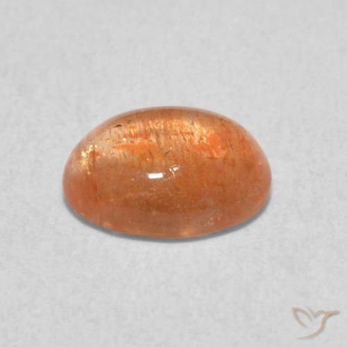 Pietra solare Medium Light-Orange naturale da 1.26 ct, Ovale, Traslucido
