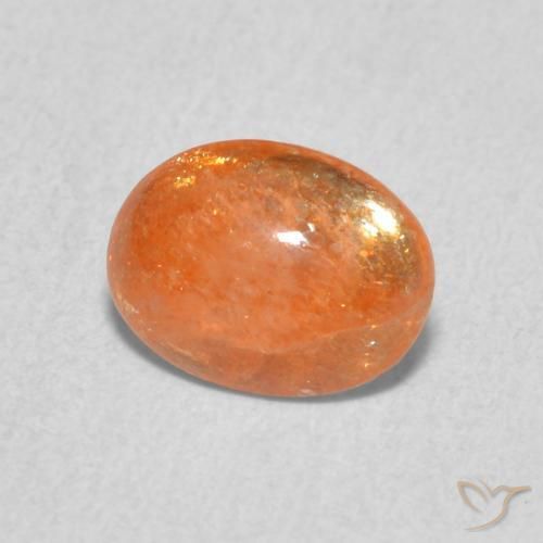Pietra solare Arancio Medio naturale da 1.01 ct, Ovale, Traslucido