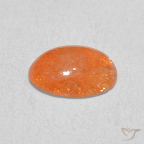 Pietra solare Arancio Medio naturale da 1.01 ct, Ovale, Traslucido