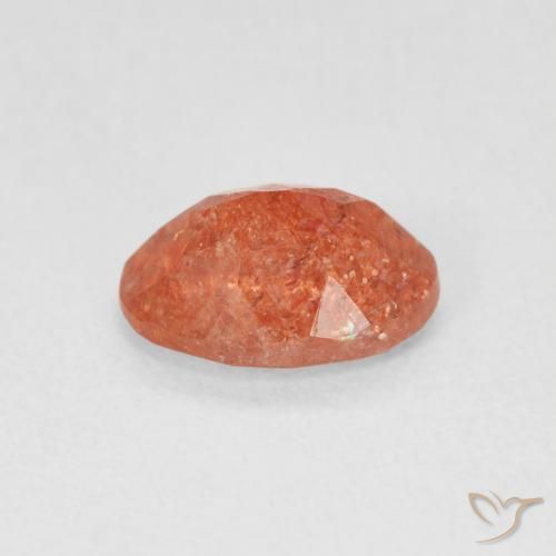 Pietra solare Arancione rossastra naturale da 1.15 ct, Ovale, Traslucido