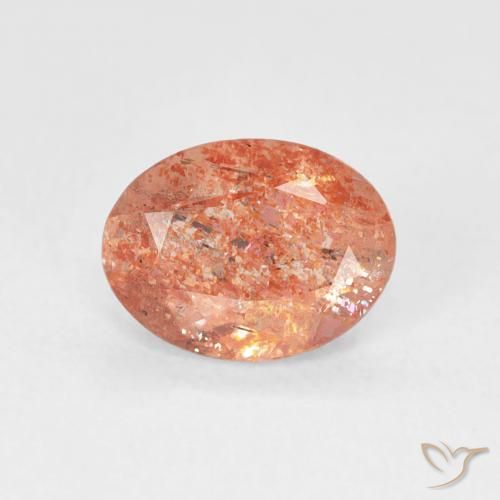 1.14ct Naturale Pompelmo Arancia Pietra solare, Ovale, Traslucido
