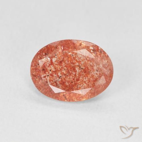 0.99ct Naturale Pompelmo Arancia Pietra solare, Ovale, Traslucido