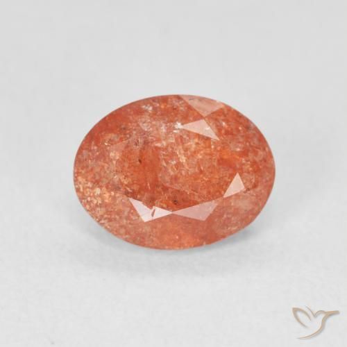 1.22ct Naturale Pompelmo Arancia Pietra solare, Ovale, Traslucido
