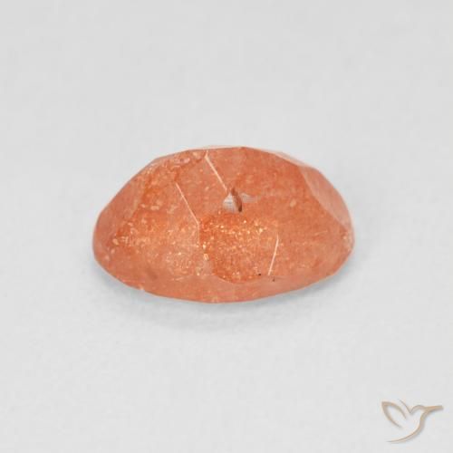 Pietra solare Arancione rossastra naturale da 1.23 ct, Ovale, Traslucido