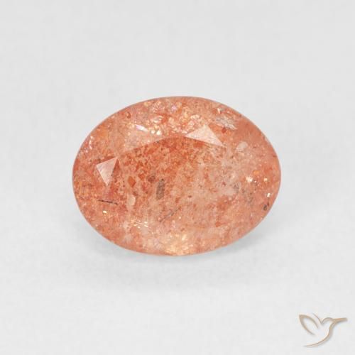 1.40ct Naturale Pompelmo Arancia Pietra solare, Ovale, Traslucido