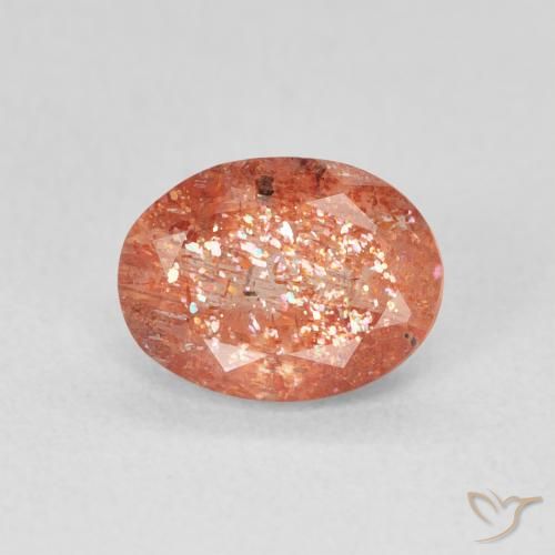 1.20ct Naturale Pompelmo Arancia Pietra solare, Ovale, Traslucido
