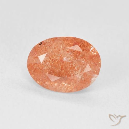 1.20ct Naturale Arancione rossastra Pietra solare, Ovale, Traslucido