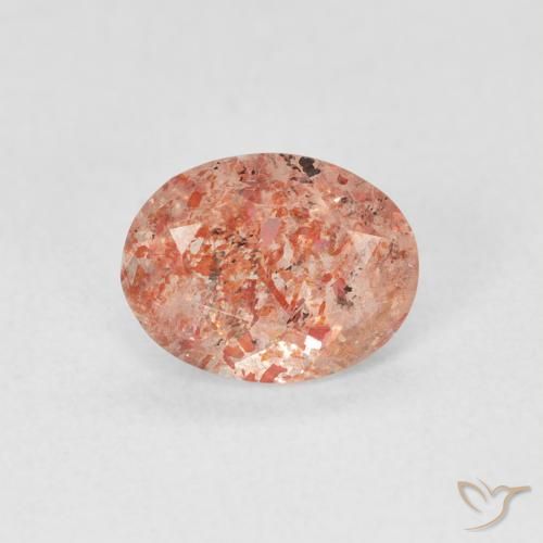 0.96ct Naturale Pompelmo Arancia Pietra solare, Ovale, Traslucido