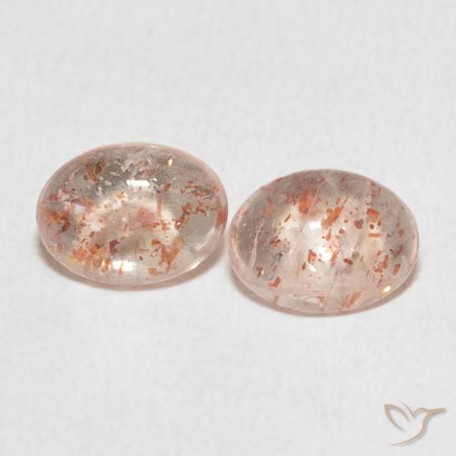 2.08ctw Naturale Arancione chiaro Pietra solare, Ovale, Traslucido