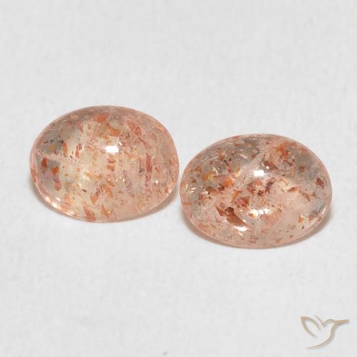 1.93ctw Naturale Pesca Pietra solare, Ovale, Traslucido