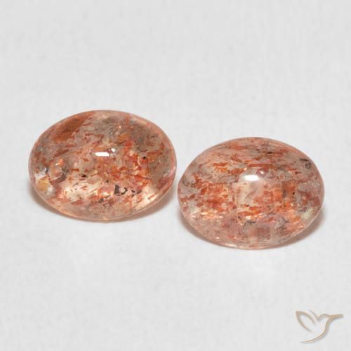 1.86ctw Naturale Medium Light-Orange Pietra solare, Ovale, Traslucido