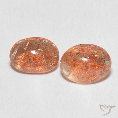 2.15ctw Naturale zenzero arancia Pietra solare, Ovale, Traslucido