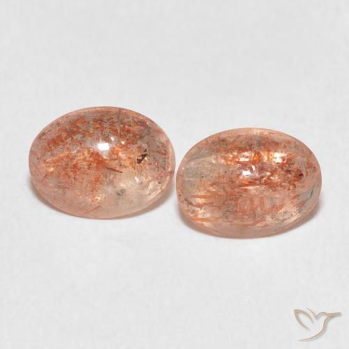 1.91ctw Naturale Arancione rossastra Pietra solare, Ovale, Traslucido