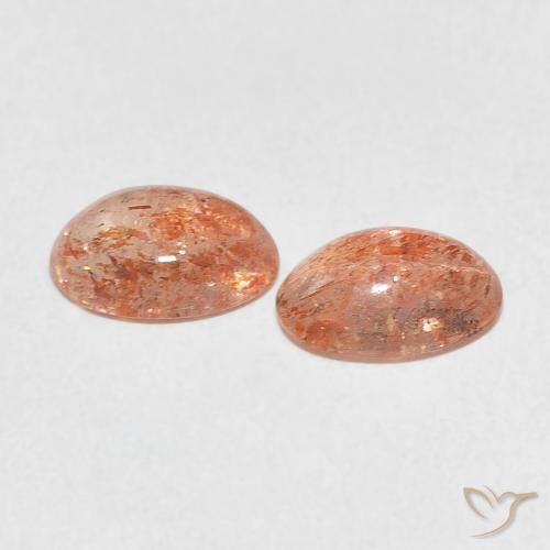 Gemme di Pietra solare Arancione rossastra naturale da 1.91 ct, Ovale, Traslucido