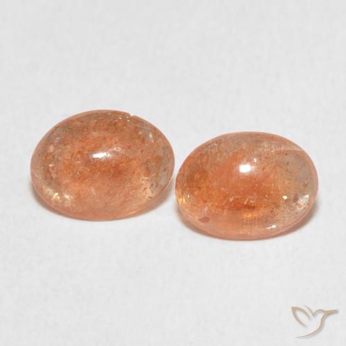 1.93ctw Naturale Medium Light-Orange Pietra solare, Ovale, Traslucido