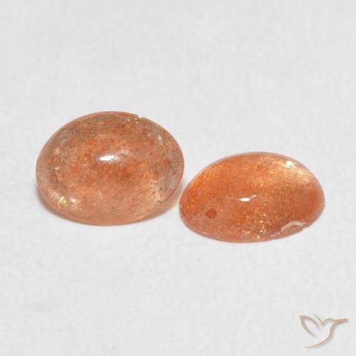 Gemme di Pietra solare Medium Light-Orange naturale da 1.93 ct, Ovale, Traslucido