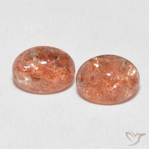 2.18ctw Naturale Arancione rossastra Pietra solare, Ovale, Traslucido