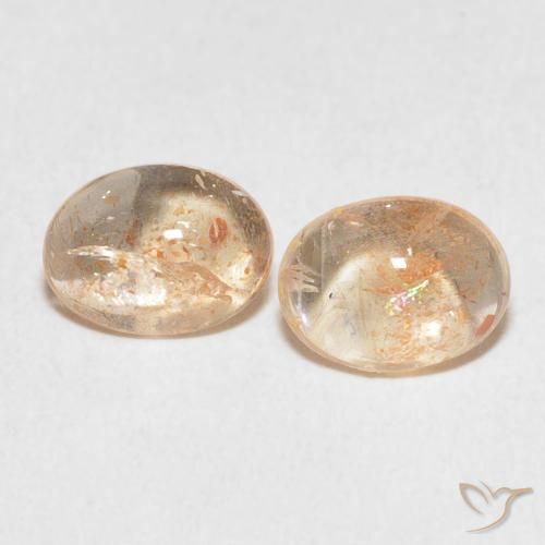 2.29ctw Naturale Arancio Pesca Chiaro Pietra solare, Ovale, Traslucido