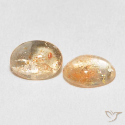 Gemme di Pietra solare Arancio Pesca Chiaro naturale da 2.29 ct, Ovale, Traslucido