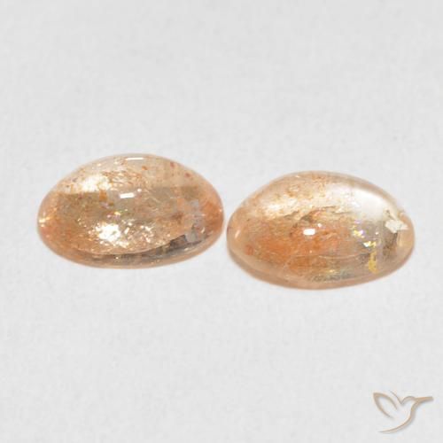 Gemme di Pietra solare Arancio Pesca Chiaro naturale da 2.29 ct, Ovale, Traslucido
