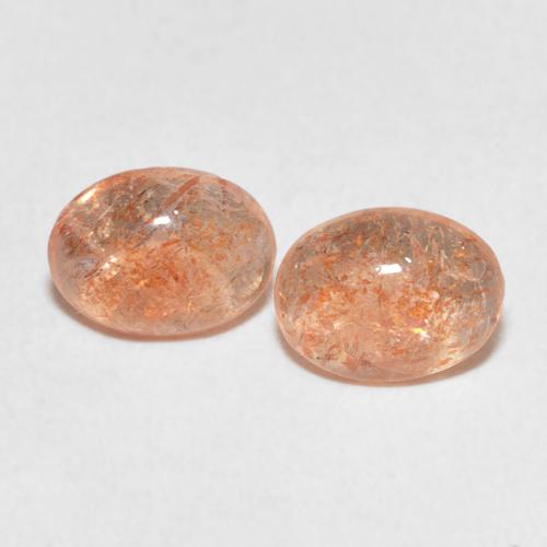2.09ctw Naturale Medium Light-Orange Pietra solare, Ovale, Traslucido