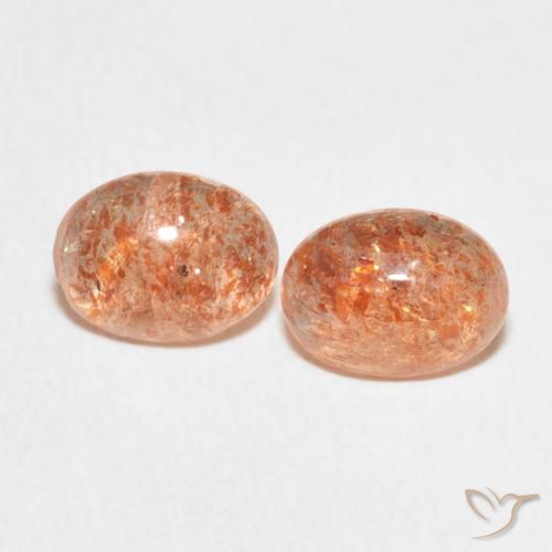 2.20ctw Naturale Arancio tigre chiaro Pietra solare, Ovale, Traslucido