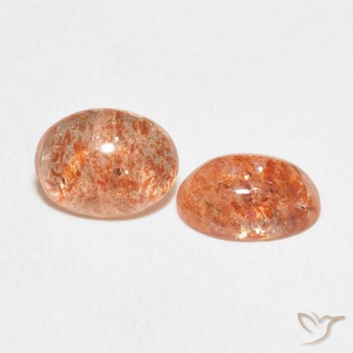 Gemme di Pietra solare Arancio tigre chiaro naturale da 2.20 ct, Ovale, Traslucido