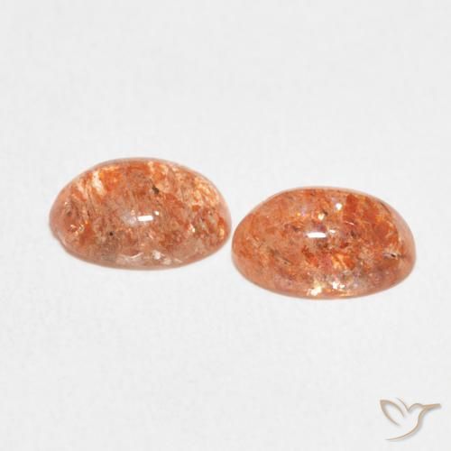 Gemme di Pietra solare Arancio tigre chiaro naturale da 2.20 ct, Ovale, Traslucido